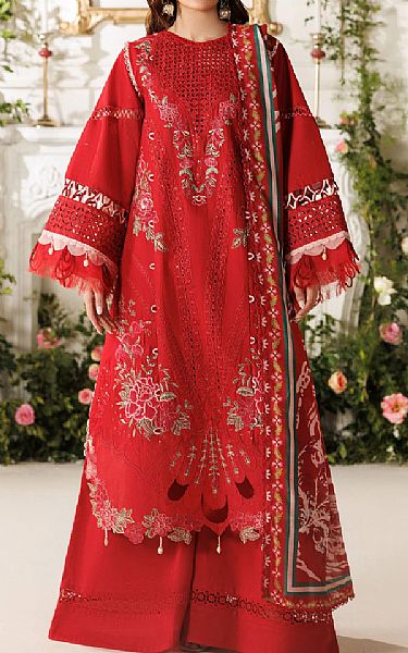 Parishay Persian Red Lawn Suit | Pakistani Lawn Dress in USA- Image 1
