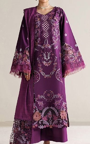 Parishay Plum Lawn Suit | Pakistani Lawn Dress in USA- Image 1