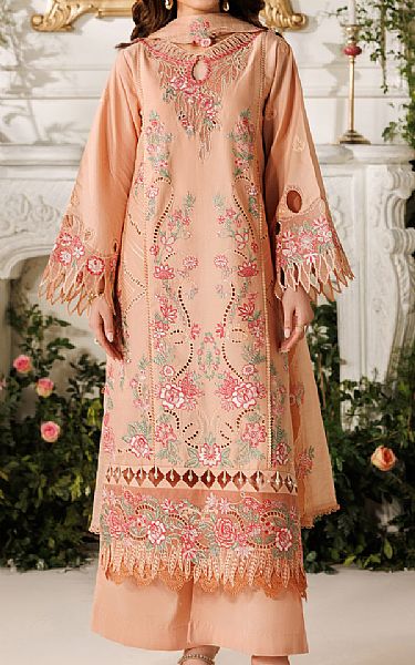 Parishay Peach Lawn Suit | Pakistani Lawn Dress in USA- Image 1