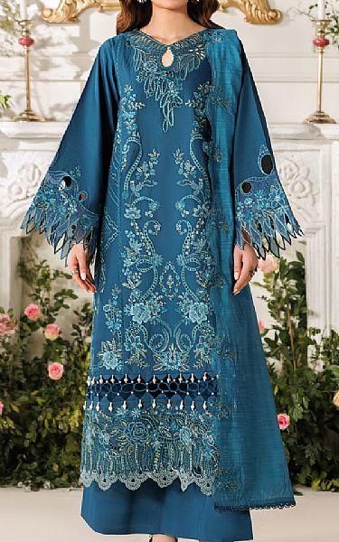 Parishay Denim Blue Lawn Suit | Pakistani Lawn Dress in USA- Image 1