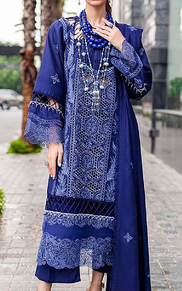 Parishay Lapis Blue Woolen Suit | Pakistani Winter Dresses- Image 1