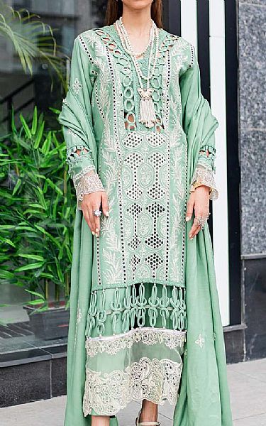 Parishay Bay Leaf Woolen Suit | Pakistani Winter Dresses- Image 1