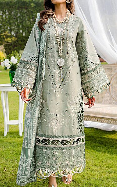 Parishay Sage Green Khaddar Suit | Pakistani Winter Dresses- Image 1