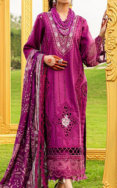 Parishay Magenta Karandi Suit | Pakistani Winter Dresses- Image 1