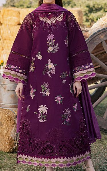 Parishay Eggplant Lawn Suit | Pakistani Lawn Dress in USA- Image 1