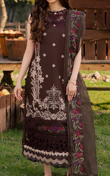 Parishay Brown Lawn Suit | Pakistani Lawn Dress in USA- Image 1