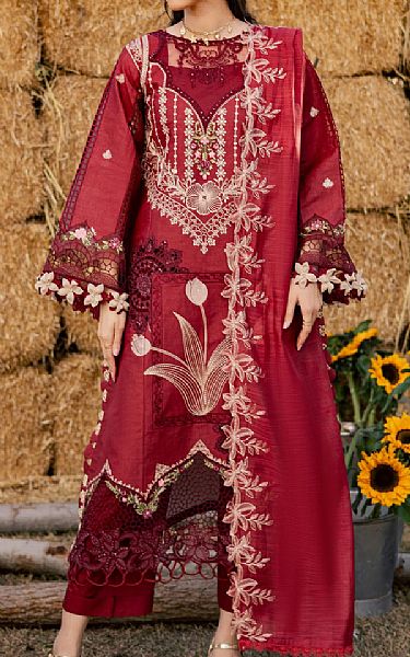 Parishay Red Lawn Suit | Pakistani Lawn Dress in USA- Image 1
