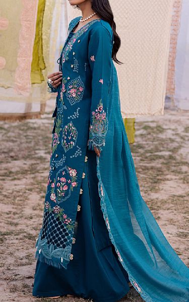 Parishay Teal Blue Lawn Suit | Pakistani Lawn Dress in USA- Image 2
