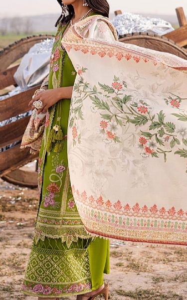 Parishay Apple Green Lawn Suit | Pakistani Lawn Dress in USA- Image 2