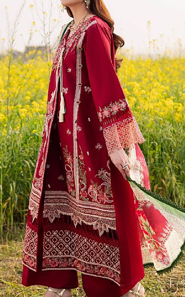 Parishay Maroon Lawn Suit | Pakistani Lawn Dress in USA- Image 2