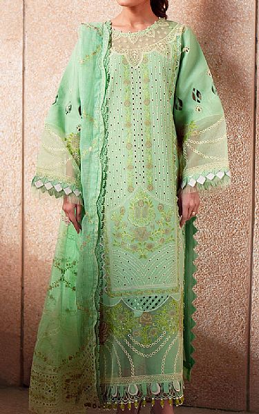 Parishay Light Green Lawn Suit | Pakistani Lawn Dress in USA- Image 1