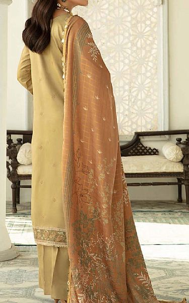 Parishay Sand Gold Corduroy Suit | Pakistani Winter Dresses- Image 2