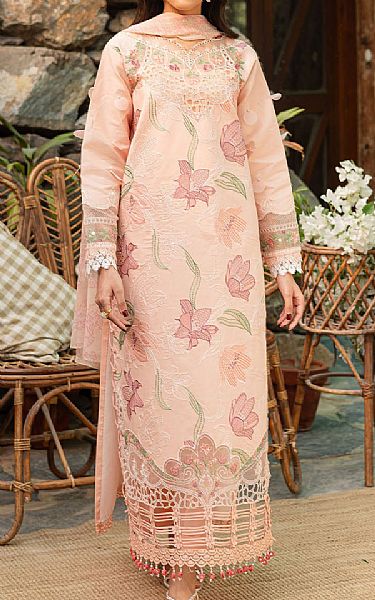 Parishay Light Peach Lawn Suit | Pakistani Lawn Dress in USA- Image 1