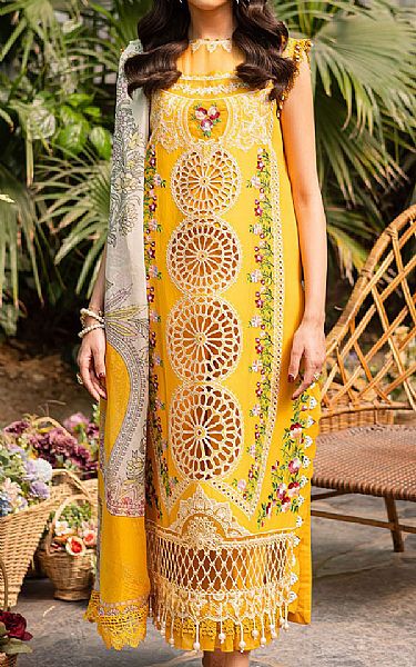 Parishay Golden Yellow Lawn Suit | Pakistani Lawn Dress in USA- Image 1