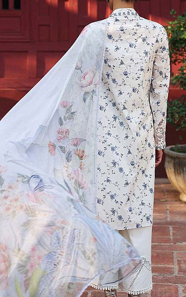 Qalamkar Off-white Lawn Suit | Pakistani Lawn Dress in USA- Image 2