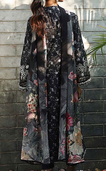 Qalamkar Black Lawn Suit | Pakistani Lawn Dress in USA- Image 2