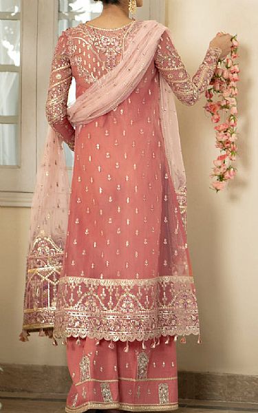 Qalamkar Rose Vale Organza Suit | Pakistani Embroidered Chiffon Dresses- Image 2