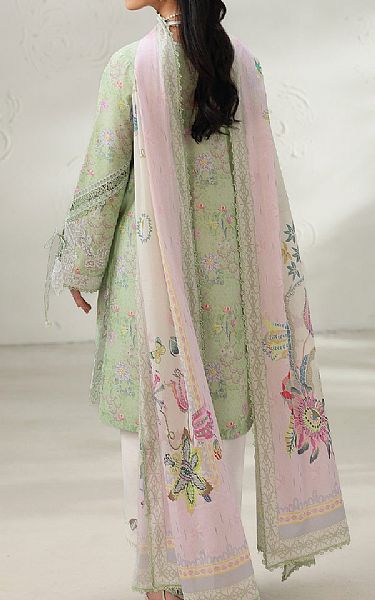 Qalamkar Light Green Lawn Suit | Pakistani Lawn Dress in USA- Image 2