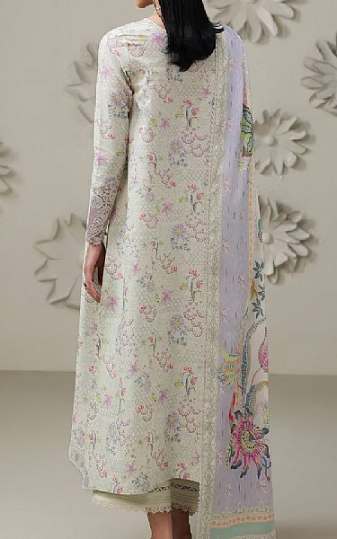 Qalamkar Off White Lawn Suit | Pakistani Lawn Dress in USA- Image 2