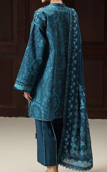 Qalamkar Teal Lawn Suit | Pakistani Lawn Dress in USA- Image 2