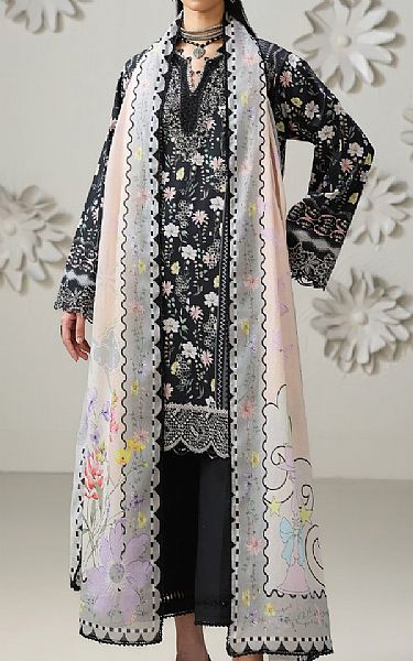 Qalamkar Black Lawn Suit | Pakistani Lawn Dress in USA- Image 1