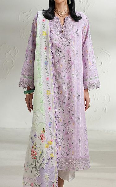 Qalamkar Lilac Lawn Suit | Pakistani Lawn Dress in USA- Image 1