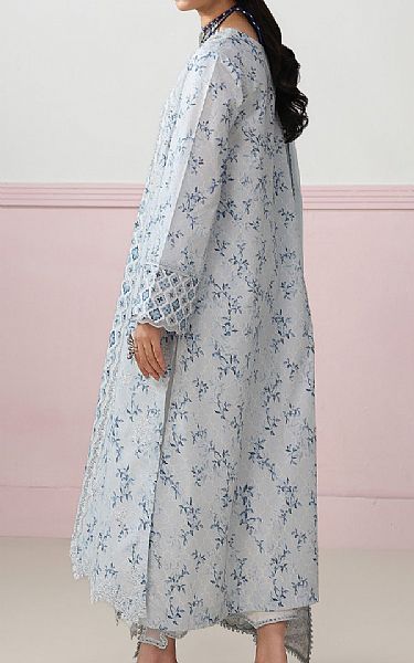 Qalamkar Pale Blue Lawn Suit | Pakistani Lawn Dress in USA- Image 2
