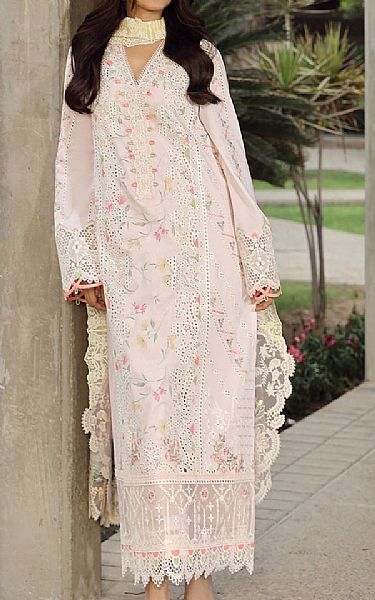 Qalamkar Oyster Pink Lawn Suit | Pakistani Lawn Suits- Image 1