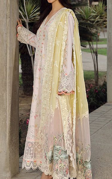Qalamkar Oyster Pink Lawn Suit | Pakistani Lawn Suits- Image 2