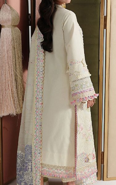 Qalamkar Ivory Lawn Suit | Pakistani Lawn Dress in USA- Image 2