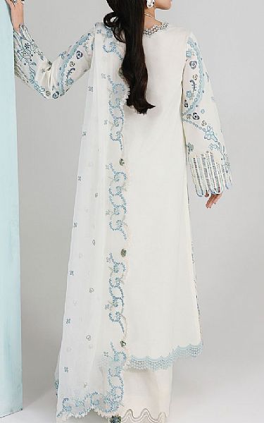 Qalamkar White Lawn Suit | Pakistani Lawn Dress in USA- Image 2