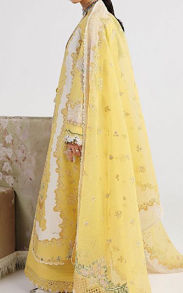 Qalamkar Yellow Lawn Suit | Pakistani Lawn Dress in USA- Image 2