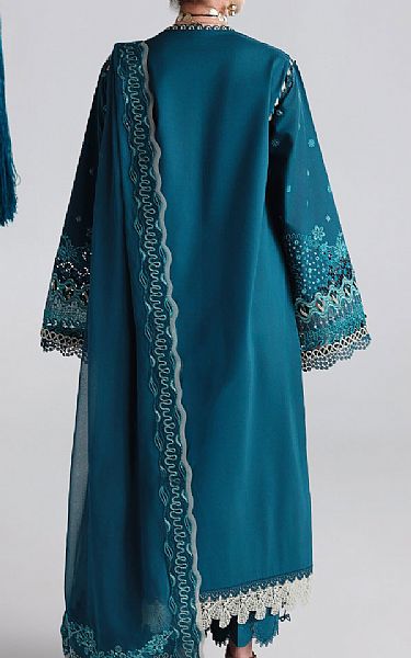 Qalamkar Teal Lawn Suit | Pakistani Lawn Dress in USA- Image 2