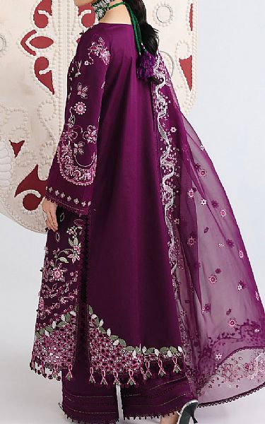 Qalamkar Purple Lawn Suit | Pakistani Lawn Dress in USA- Image 2