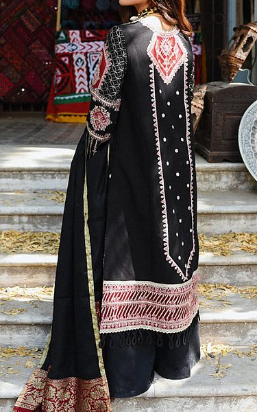 Qalamkar Black Karandi Suit | Pakistani Winter Dresses- Image 2