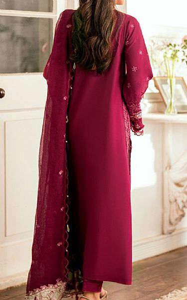 Qalamkar Deep Carmine Lawn Suit | Pakistani Lawn Dress in USA- Image 2