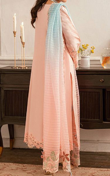 Qalamkar Peach Lawn Suit | Pakistani Lawn Dress in USA- Image 2