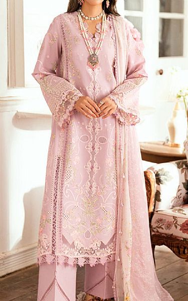 Qalamkar Oyster Pink Lawn Suit | Pakistani Lawn Dress in USA- Image 1