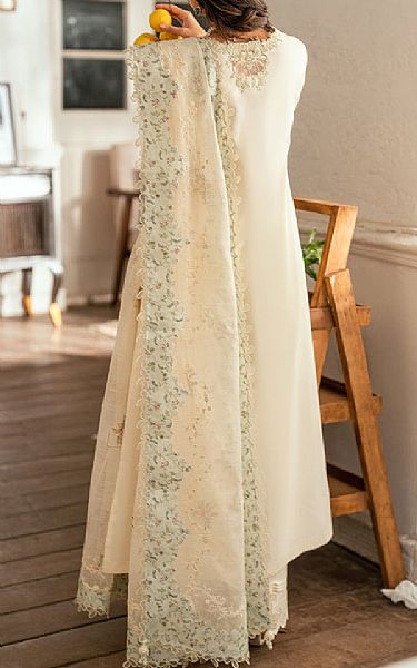 Qalamkar Off White Lawn Suit | Pakistani Lawn Dress in USA- Image 2