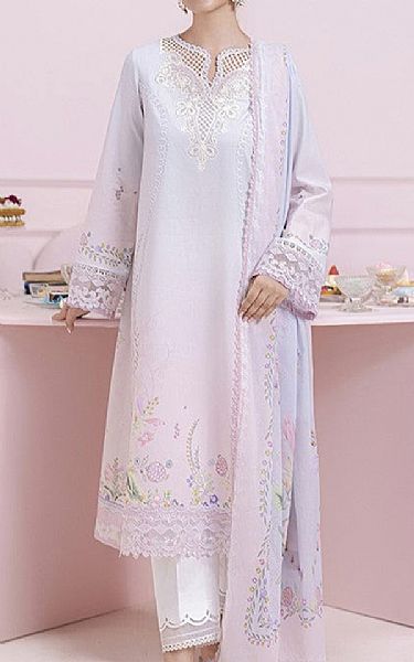 Qalamkar Lilac Lawn Suit | Pakistani Lawn Dress in USA- Image 1