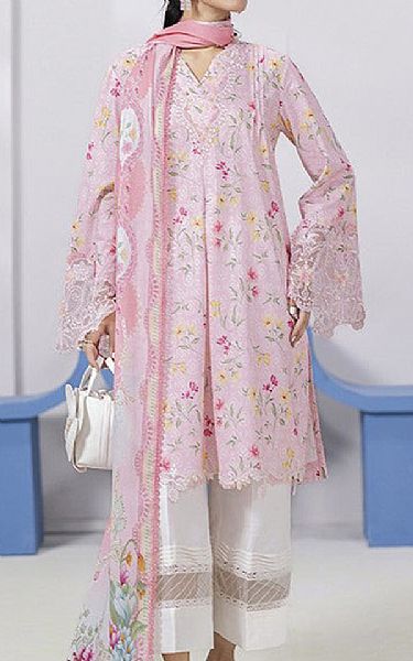 Qalamkar Pink Lawn Suit | Pakistani Lawn Dress in USA- Image 1
