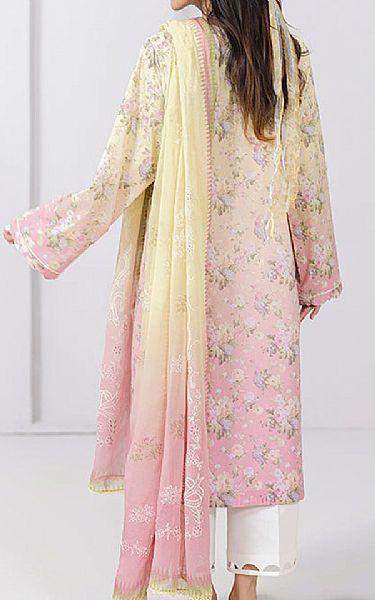 Qalamkar Sand Gold/Pink Lawn Suit | Pakistani Lawn Dress in USA- Image 2