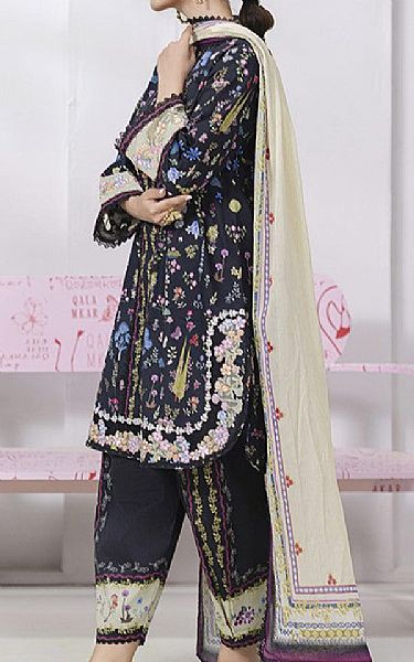 Qalamkar Black Lawn Suit | Pakistani Lawn Dress in USA- Image 2