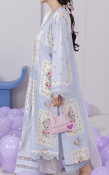 Qalamkar Lavender Lawn Suit | Pakistani Lawn Dress in USA- Image 2