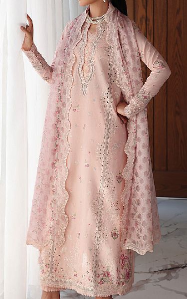 Qalamkar Baby Pink Lawn Suit | Pakistani Lawn Dress in USA- Image 2