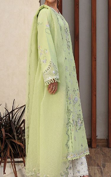 Qalamkar Apple Green Lawn Suit | Pakistani Lawn Dress in USA- Image 2