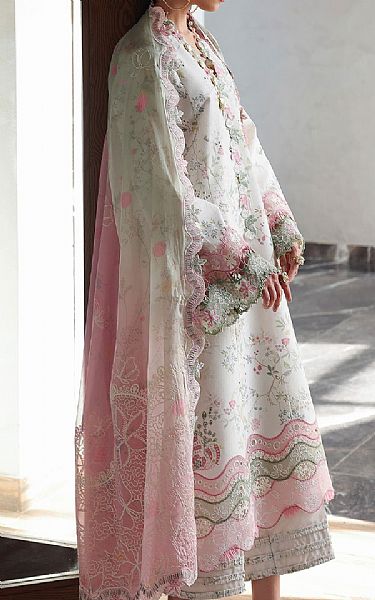 Qalamkar Off-white Lawn Suit | Pakistani Lawn Dress in USA- Image 2