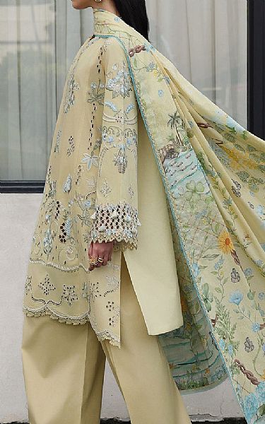 Qalamkar Ivory Lawn Suit | Pakistani Lawn Dress in USA- Image 2