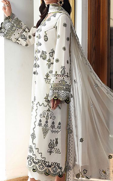 Qalamkar Off-white Lawn Suit | Pakistani Lawn Dress in USA- Image 2
