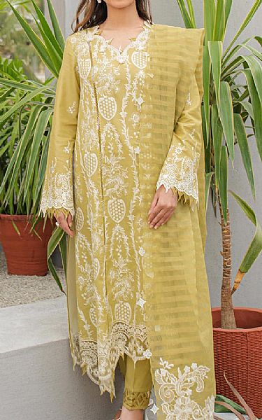 Qalamkar Lu__ Gold Lawn Suit | Pakistani Lawn Suits- Image 1